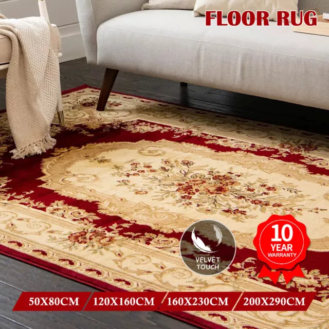 Clearance Large Floor Rugs Rust Red Allover Distressed Trational Persian Carpet