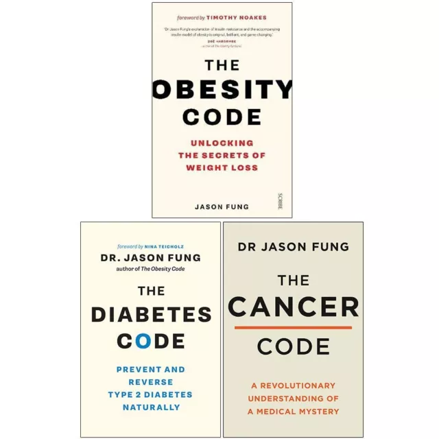 The Obesity Code, The Diabetes Code, The Cancer Code 3 Books Collection Set NEW