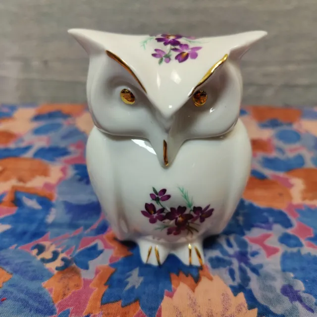 ASHLEY Bone China Owl Shaped Trinket Box With Lid