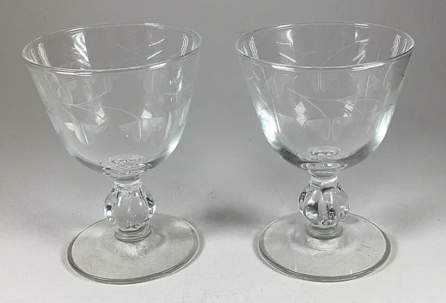 Etched Crystal Wine Glass or Juice Glasses - Set of 2