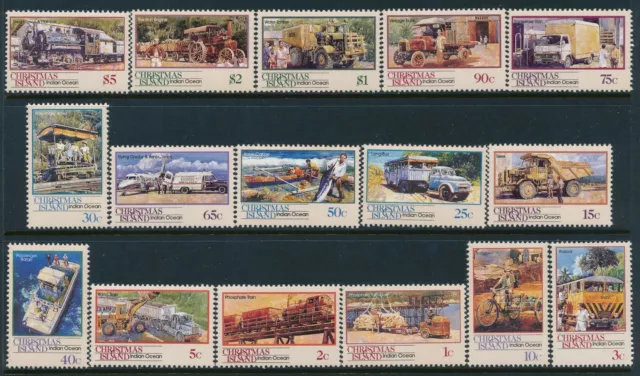 1990 Christmas Island Transport Set Of 16 Fine Mint Mnh