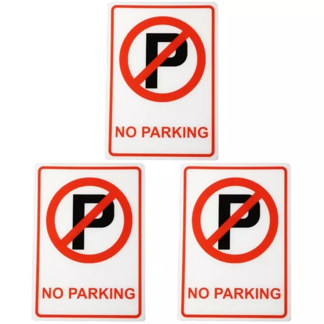 3 Pieces No Parking Signs with Stand Traffic Stop Weather Resistance