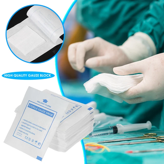 10 piezas gasa de primeros auxilios algodón vendaje médico almohadilla de emergencia para heridas (5x5 cm)