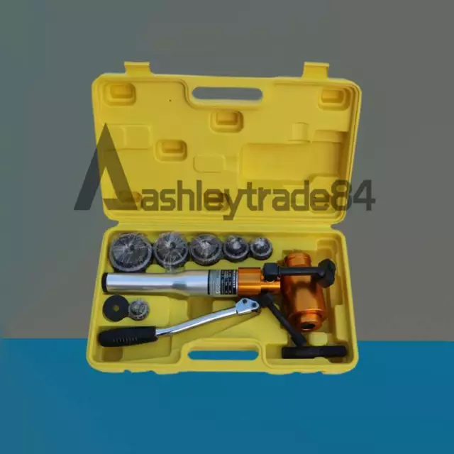 6 Ton Hydraulic Knockout Punch Driver Kit 6 Dies Hand Pump Hole Tool 11-gauge