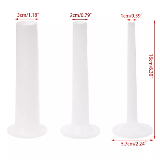 3Pcs Plastic Sausage Filling Stuffing Tube For Handmade Grinder Stuffer 5#