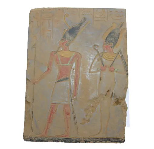 Rara antigüedad egipcia antigua de Ramsés II y estela de Osiris