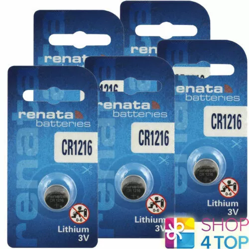 5 Renata CR1216 Lithium Batteries 3V Cell Coin Bouton Exp 2024 Neuf