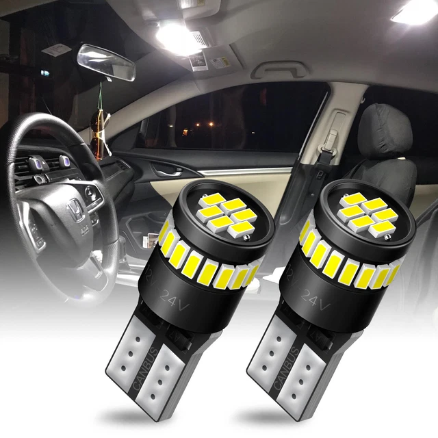 2pc T10 Wedge High Power LED Light Bulbs 6000K Xenon White 192 168 194 480LM EPG