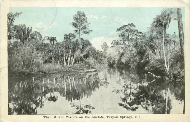 Florida, FL, Tarpon Springs, Anclote River 1920's Postcard