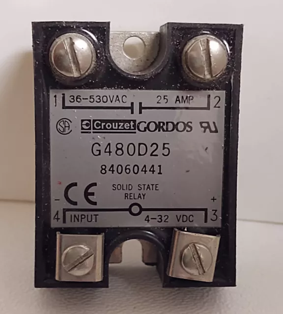 Gordos Ssr G480D25 4-32 Vdc / 36-530 Vac 25A Solid State Relay Wide Range