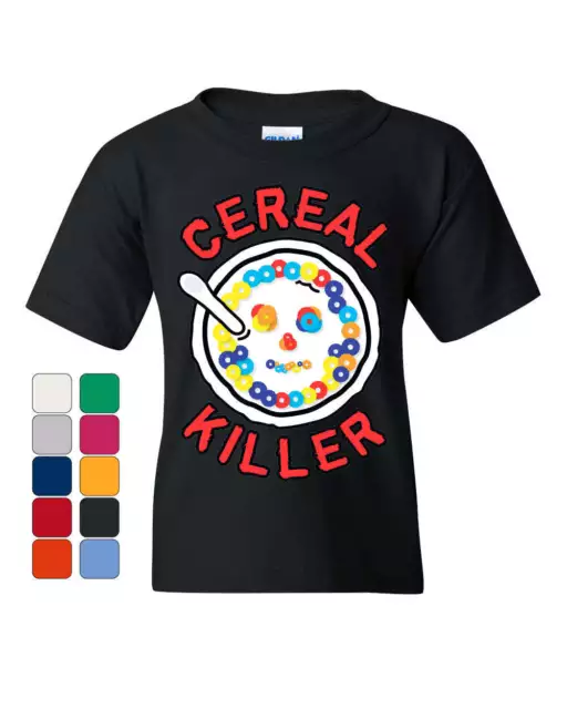Cereal Killer Youth T-Shirt Funny Breakfast Morning Meal Serial Killer Kids Tee