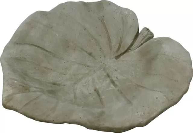 Vogeltränke Blatt Lotus, Zement, grau, 21,5 cm, Vogelbad Wasserspender Tränke