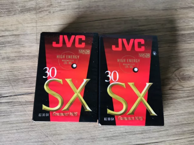 2 x JVC SX 30 Minute High Energy VHSC Compact VHS Camcorder Tape EC 30 SX