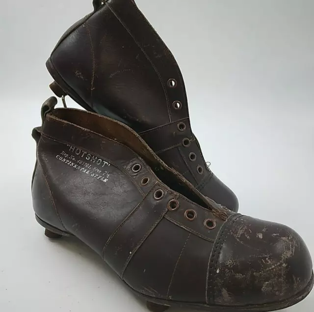 Hotshot Vintage Leather Football Boots 1950s #499701 - Size 7.5 - Leather Cleats