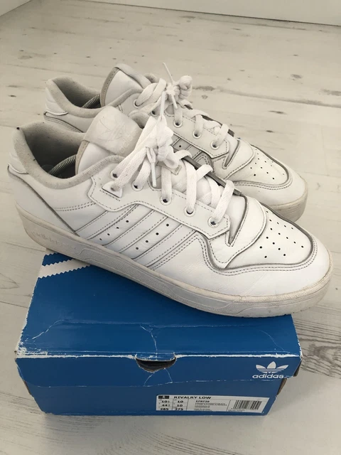 Adidas Originals Rivalry scarpe da ginnastica basse in pelle bianche UK 10