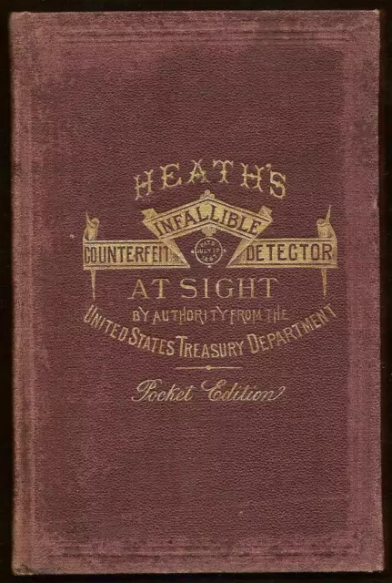 1873 Heath's Infaluble Counterfeit Detector Book 11 Plates Fractional Currency