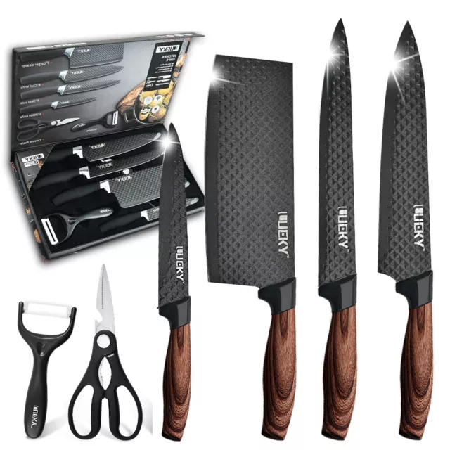 Set of 6 Knife Set Sharp Stainless Steel Professional Chef Cutlery Kitchen Knive