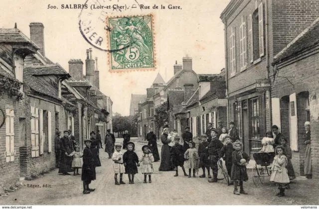 S4971 cpa 41 Salbris - Rue de la Gare