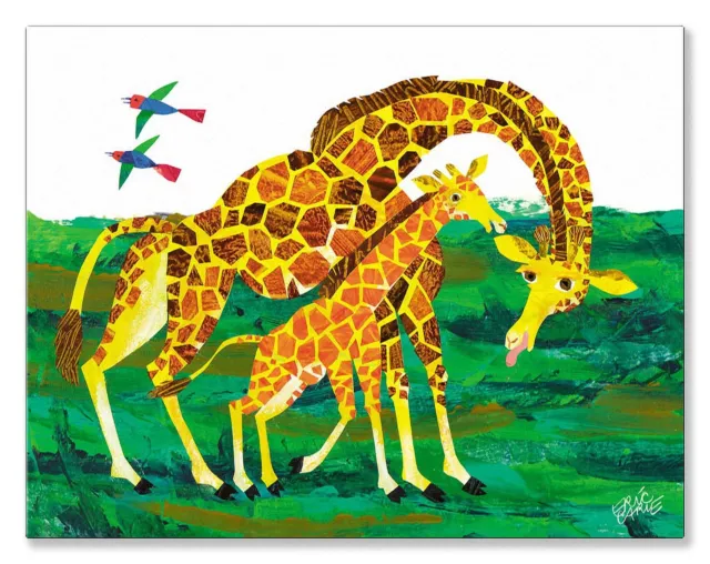 Oopsy daisy Eric Carle's Giraffe Mother Canvas Wall Art, 18x14, Green