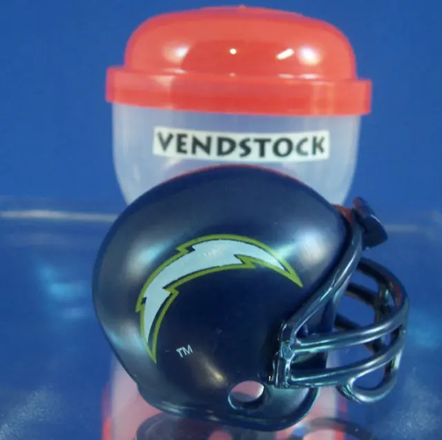 SAN DIEGO CHARGERS NFL HELMET 2" ROUND MINI V2 GUMBALL 1990's NEW SEALED CAPSULE