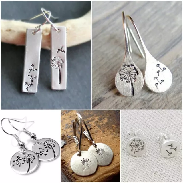 Fashion Dandelion 925 Silver Ear Hook Drop Earrings Women Jewelry Gift A Pair