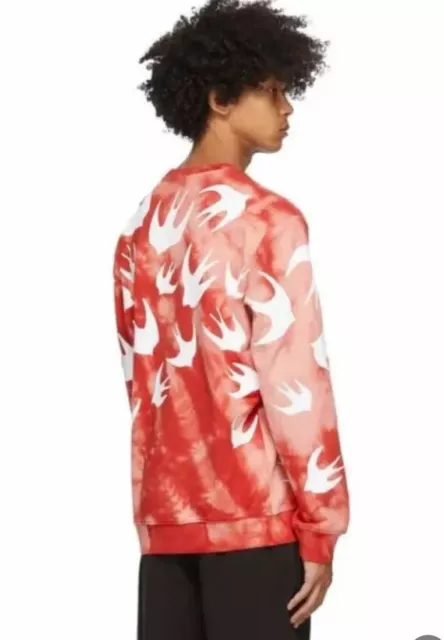 McQ by Alexander McQueen Large Tie Dye Red Swallow Sweatshirt