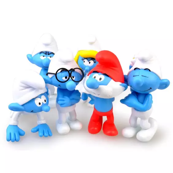 Kawaii Cute Blue Elf Family Smurfing Action Figure Doll Can Move Assemble Ornaments Anime Toys for Kids Christmas Gifts - AliExpress