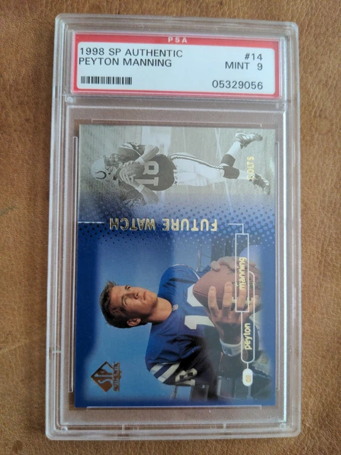 1998 Upper Deck SP Authentic /2000 PEYTON MANNING RC HOF PSA 9 1998 Upper Deck SP Authentic /2000 PEYTON MANNING RC HOF PSA 9