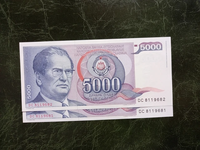 YUGOSLAVIA 5000 Dinara  1985 Marshal Tito, 2 pcs