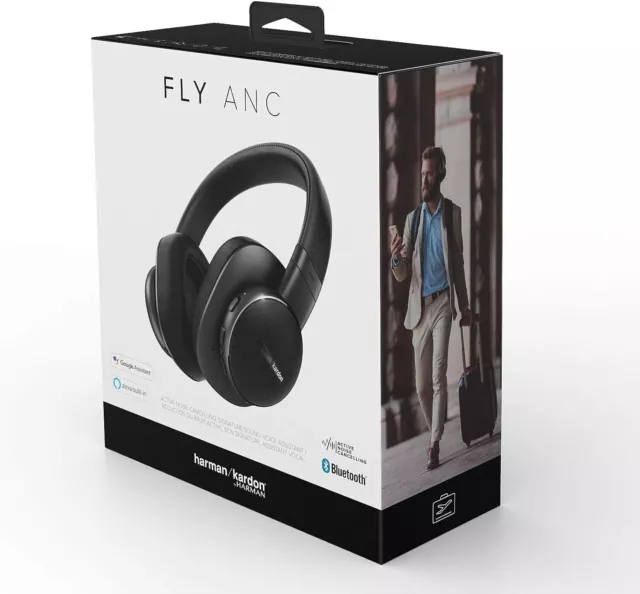 Harman Kardon Headphones FLY ANC Over-Ear Noise Canceling Bluetooth Wired Black