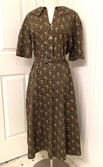 Vintage 1950s 1960s print dress, day dress B 43