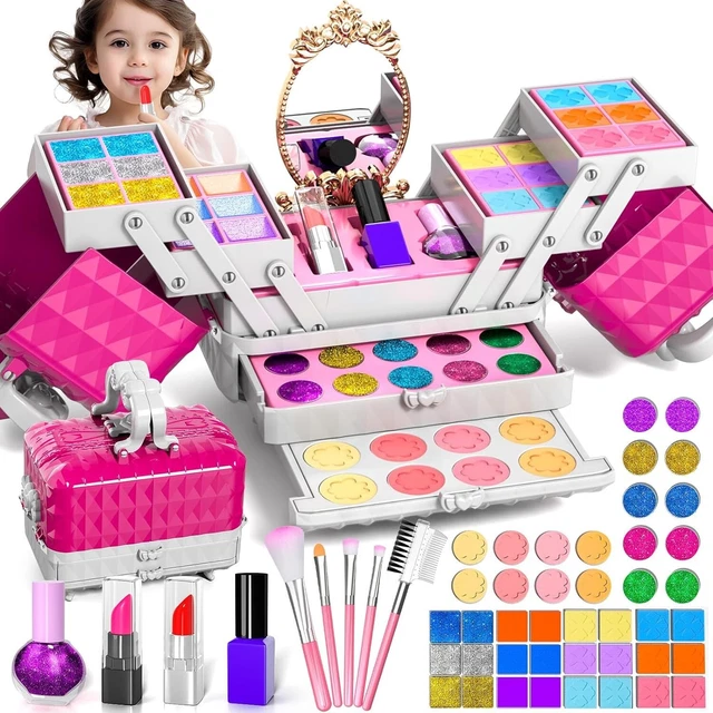 Set Bambola Parrucchiera Per Bambini - 60 Pezzi Lavabili Con Trucco E Accessori - Foto 2