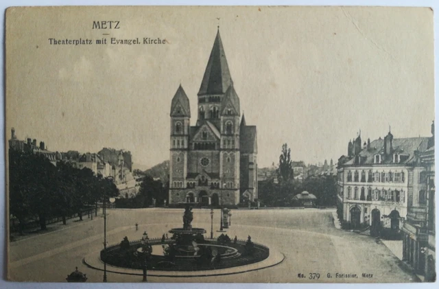 CPA  Metz   Theaterplatz mit Evangel. Kirche