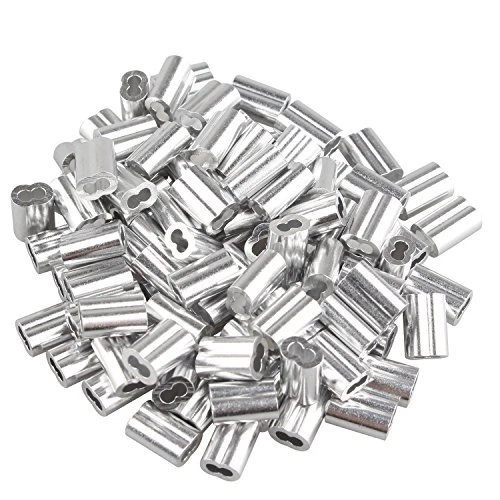 Futheda Lot de 100 manchons à sertir en aluminium avec double embouts/trous p...