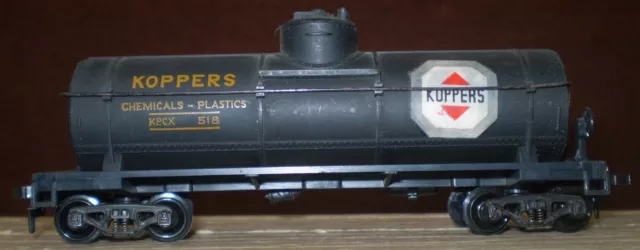 BE) HO Scale Varney KOPPERS CHEMICALS Tank Car 518 for use w/ American Flyer