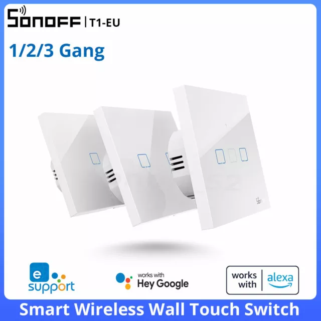 Sonoff T1 EU Smart Wall Touch Switch Wireless WiFi RF APP Remote Voice Control