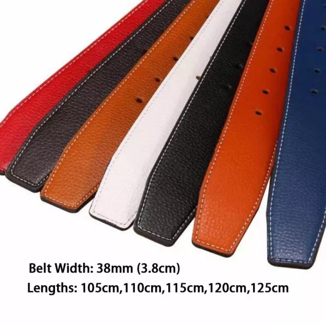 Men Genuine Leather No Buckle 38mm DIY Replacement Men's Strap Belt Straps AU