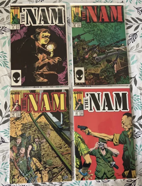 1987 Marvel Comics The Nam Comic Lot BOARDED. 8,12,20,24,37,62,64