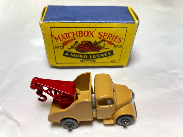 Vintage 1955 Matchbox Moko Lesney No.13 Wreck Truck -MINT w/Box Vintage 1955 Matchbox Moko Lesney No.13 Wreck Truck -MINT w/Box