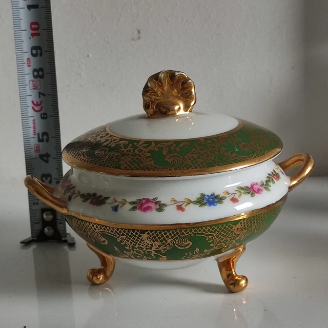 Boîte à Bijoux Ou Bonbonnière En Porcelaine De Limoges Décor Fleur - Occasion, Marque Tharaux