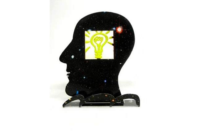 David Gerstein Pop Art HEAD WHAT AN IDEA Escultura Acero Corte Láser de Acero
