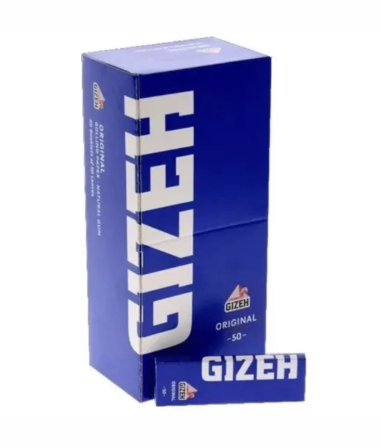 Cartine Gizeh Original Blu, tipo A, Scatola da 50 libretti (50 fogli/libretti)