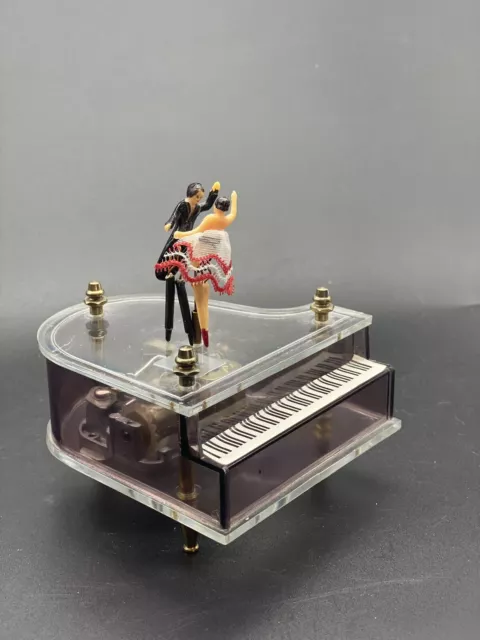 VINTAGE Grand Piano DANCING BALLERINA AUTOMATON MUSIC BOX WORKING
