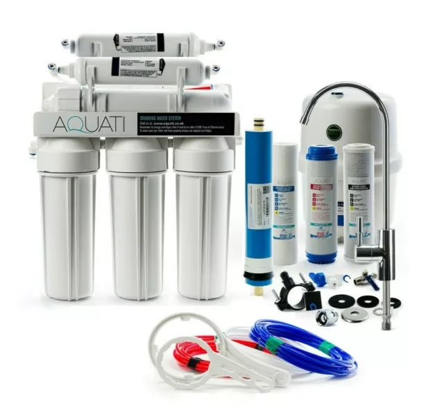 Aquati 6 Stage Reverse Osmosis Under Sink Mineral Drinking Water Filter Ni