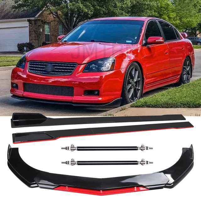 For Nissan Maxima Front Bumper Lip Spoiler Splitter + Side Skirts + Strut Rods