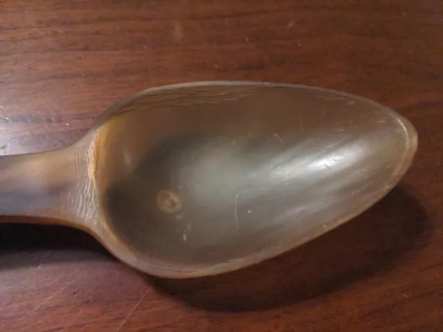 Antique Carved Horn Table Spoon Country 19th Century 2