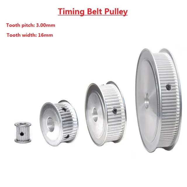 HTD-3M 12T-120T Timing Belt Pulley Without Step Bore 4-15mm, For 15mm Width Belt