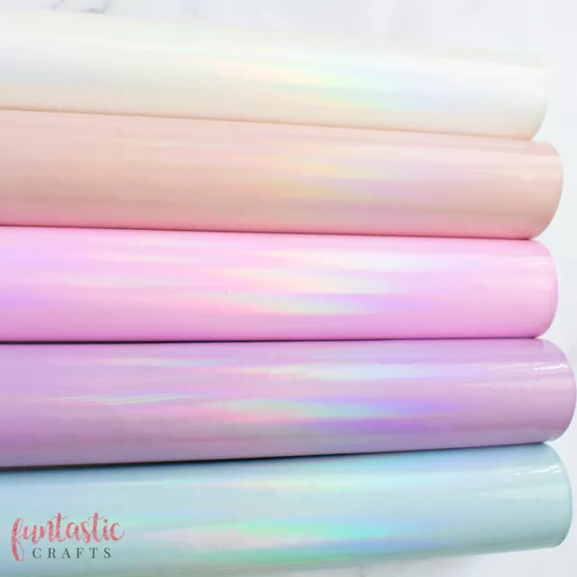 Holographic Patent Leatherette Fabric - Shiny Faux Leather for Crafts & Bows