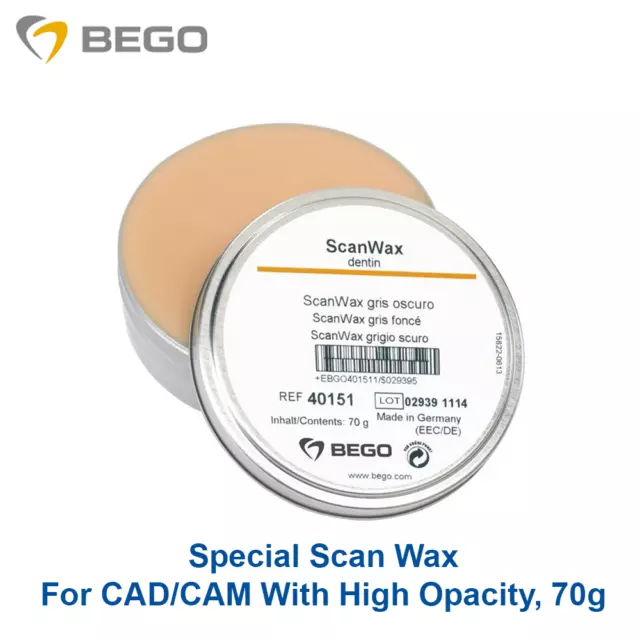 Dental Lab Material BEGO Special Scan Wax For CAD/CAM With High Opacity, 70g