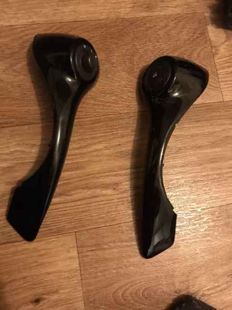 Renault Clio Mk3 Interior Door Handle Cappings X2 Gloss Black With Mirror Switch